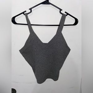 Gray cropped tank top